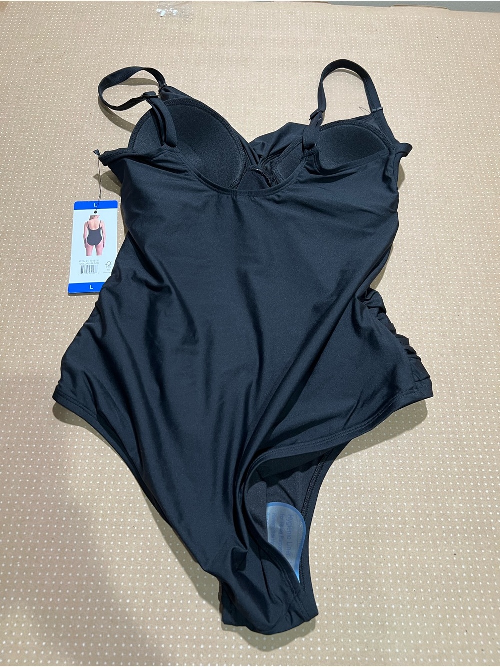 NWT DKNY Black Women’s One-Piece Swimsuit size L - Picture 9 of 12